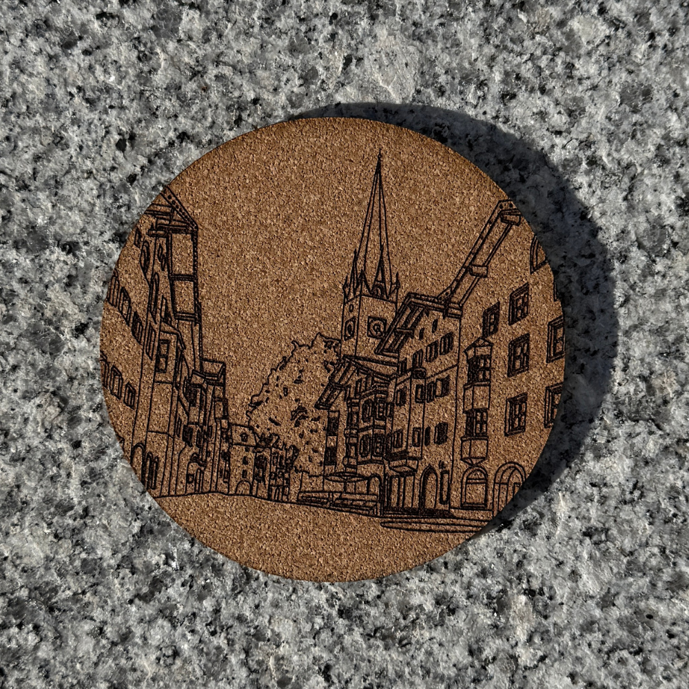 Korkuntersetzer mit Gravur - "Stadl"