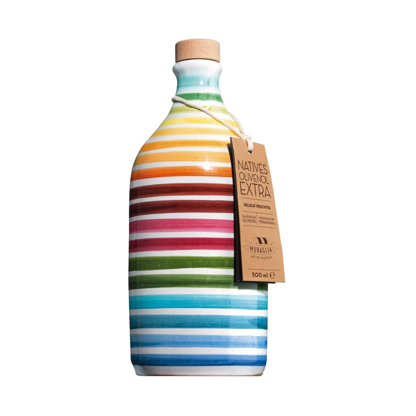 Natives Olivenöl, Tonkrug mit Streifen - 500ml