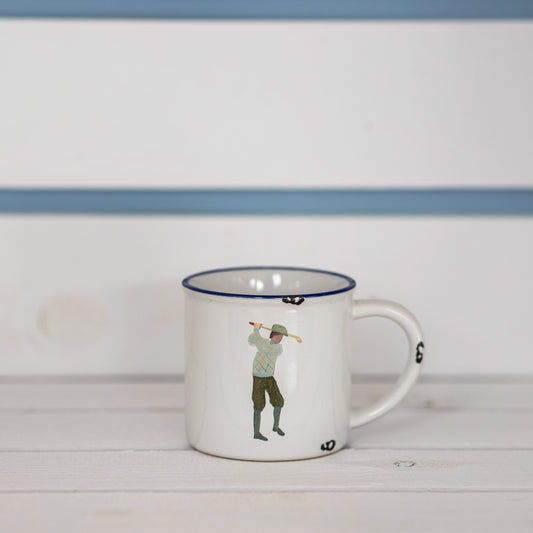 Handgemachte Keramiktasse "Golfer"