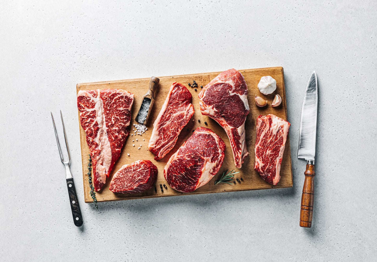 Toller Mix aus Steaks mit köstlicher Marmorierung